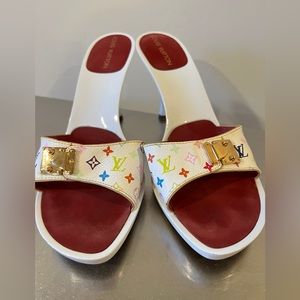 Louis Vuitton X Takashi Murakami Multicolor Mule Heels